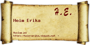 Heim Erika névjegykártya